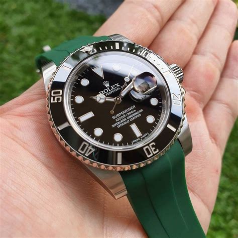 green rolex submariner rubber strap|Forest Green .